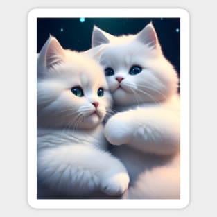 Adorable Kittens - Modern Digital Art Sticker